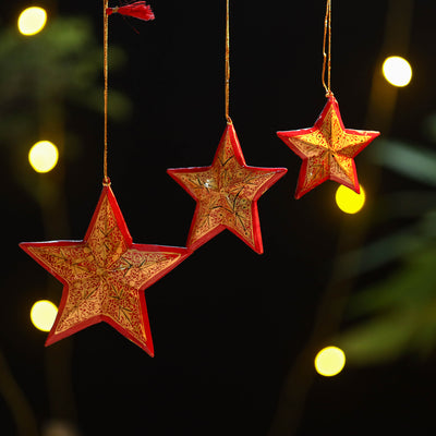 Star - Kashmir Handpainted Christmas Decor Ornament 21