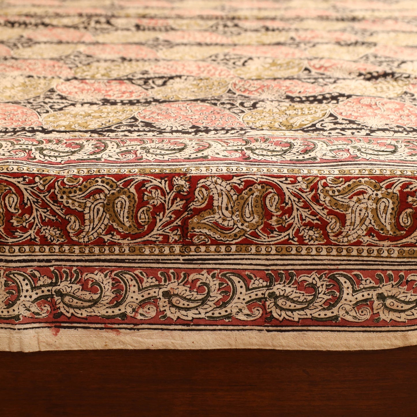 Pedana Hand Block Kalamkari Print Single Bedsheet (90 x 60 in) 10
