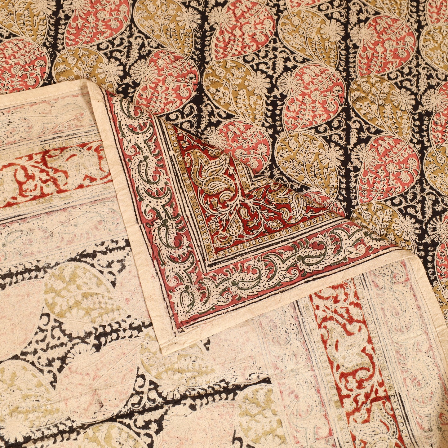 Pedana Hand Block Kalamkari Print Single Bedsheet (90 x 60 in) 10