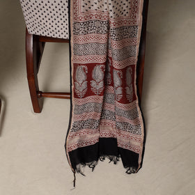 Bagh Hand Block Print Natural Dyed Chanderi Silk 3pc Unstitched Dress Material Suit Set 76