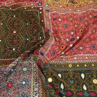 Multicolor - Ajrakh Print Patchwork Double Tagai Kantha Bed Cover 65