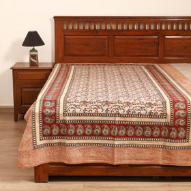 Pedana Hand Block Kalamkari Print Single Bedsheet (90 x 60 in) 13