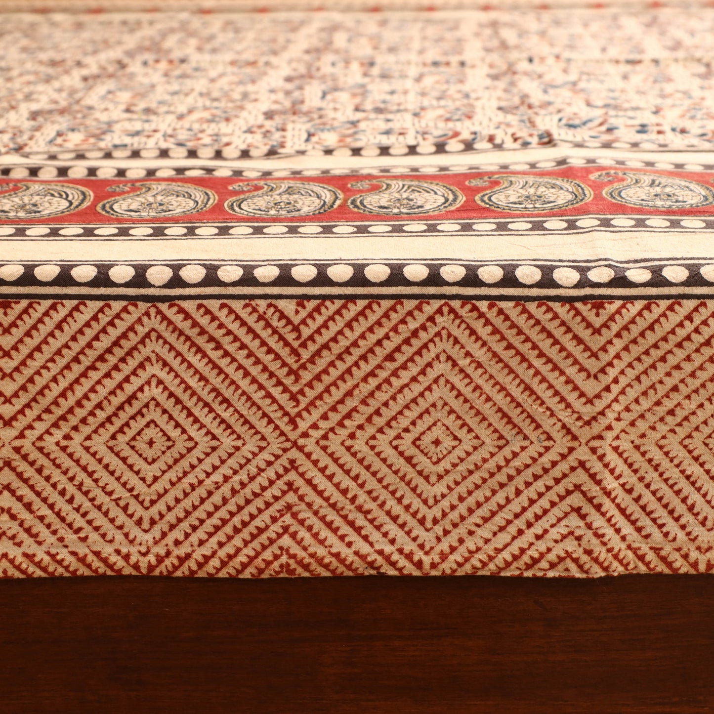 Pedana Hand Block Kalamkari Print Single Bedsheet (90 x 60 in) 13