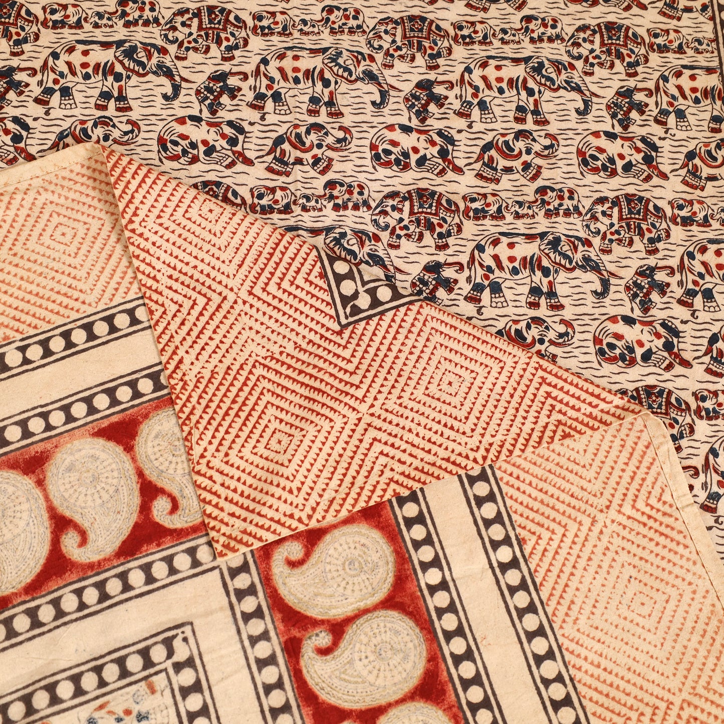 Pedana Hand Block Kalamkari Print Single Bedsheet (90 x 60 in) 13