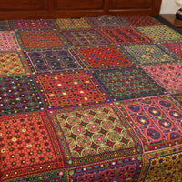 Multicolor - Ajrakh Print Patchwork Double Tagai Kantha Bed Cover 67