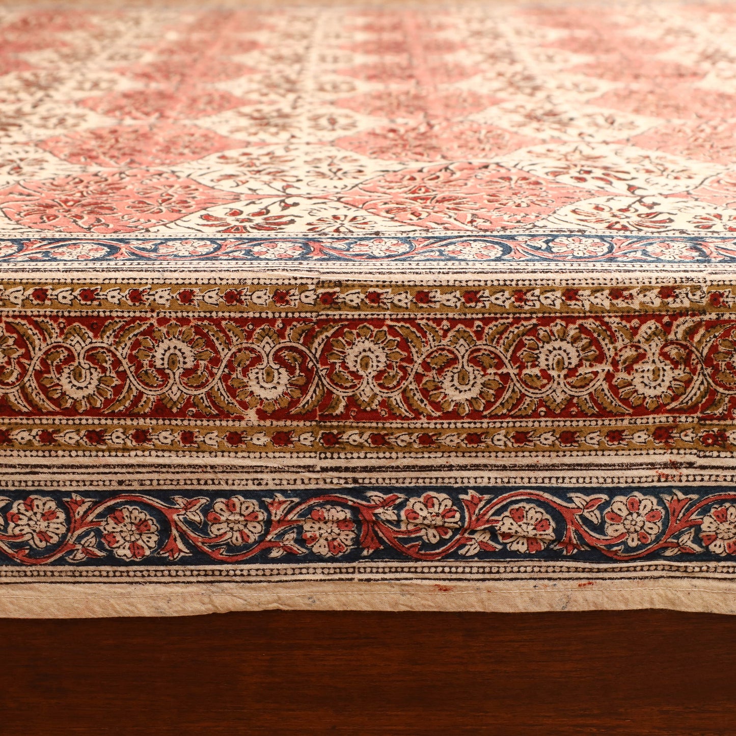Pedana Hand Block Kalamkari Print Single Bedsheet (90 x 60 in) 14