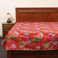 Red - Jaipur Print Single Tagai Kantha Bed Cover 68