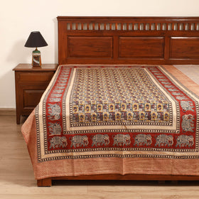 Pedana Hand Block Kalamkari Print Single Bedsheet (90 x 60 in) 16