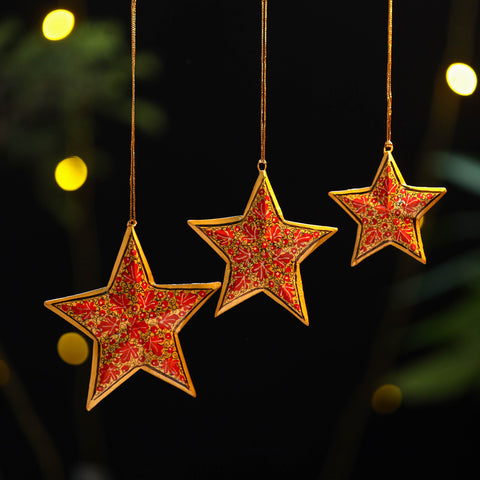 Star - Kashmir Handpainted Christmas Decor Ornament 27