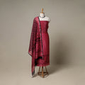 Bagh Hand Block Print Natural Dyed Chanderi Silk 3pc Unstitched Dress Material Suit Set 79