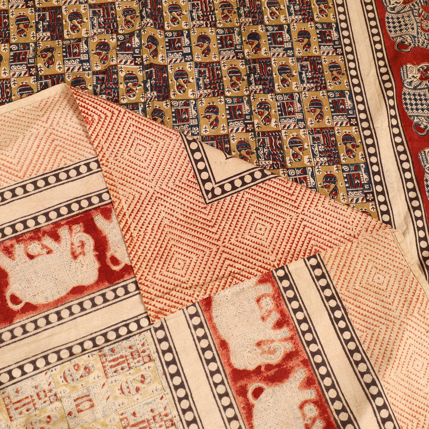 Pedana Hand Block Kalamkari Print Single Bedsheet (90 x 60 in) 16