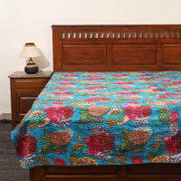 Blue - Jaipur Print Single Tagai Kantha Bed Cover 70