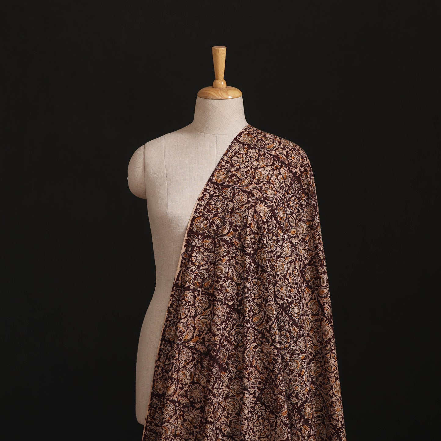 Pedana Kalamkari Hand Block Print Natural Dyed Cotton Fabric 01