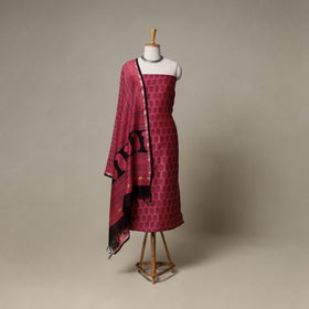Bagh Hand Block Print Natural Dyed Chanderi Silk 3pc Unstitched Dress Material Suit Set 81