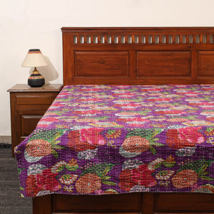 Purple - Jaipur Print Single Tagai Kantha Bed Cover 71