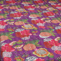 Purple - Jaipur Print Single Tagai Kantha Bed Cover 71