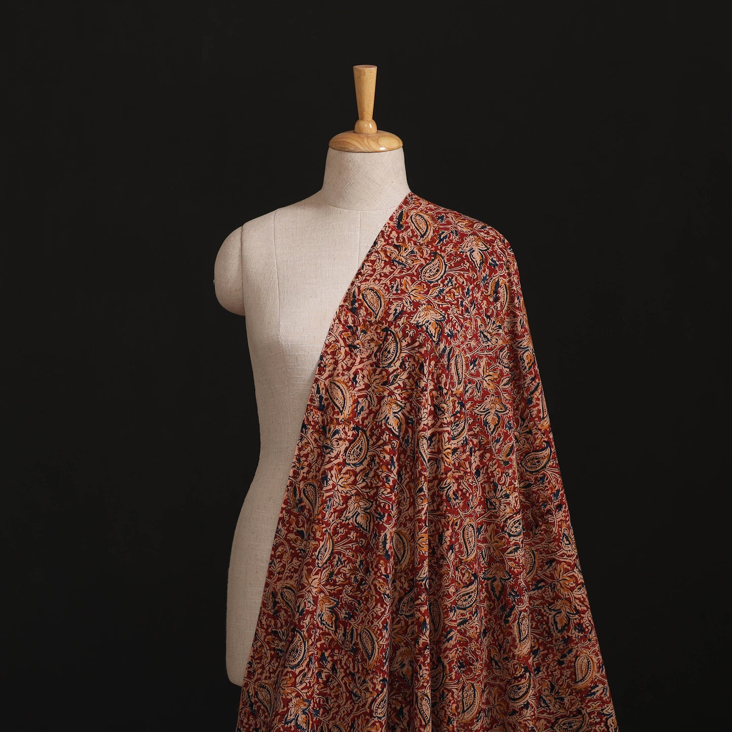 Pedana Kalamkari Hand Block Print Natural Dyed Cotton Fabric 02