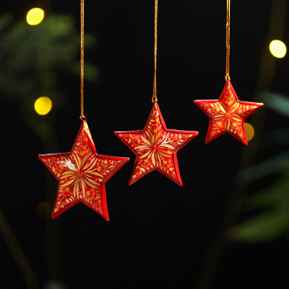 Star - Kashmir Handpainted Christmas Decor Ornament 18