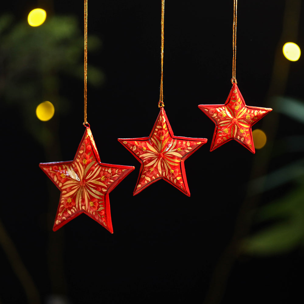 Star - Kashmir Handpainted Christmas Decor Ornament 18