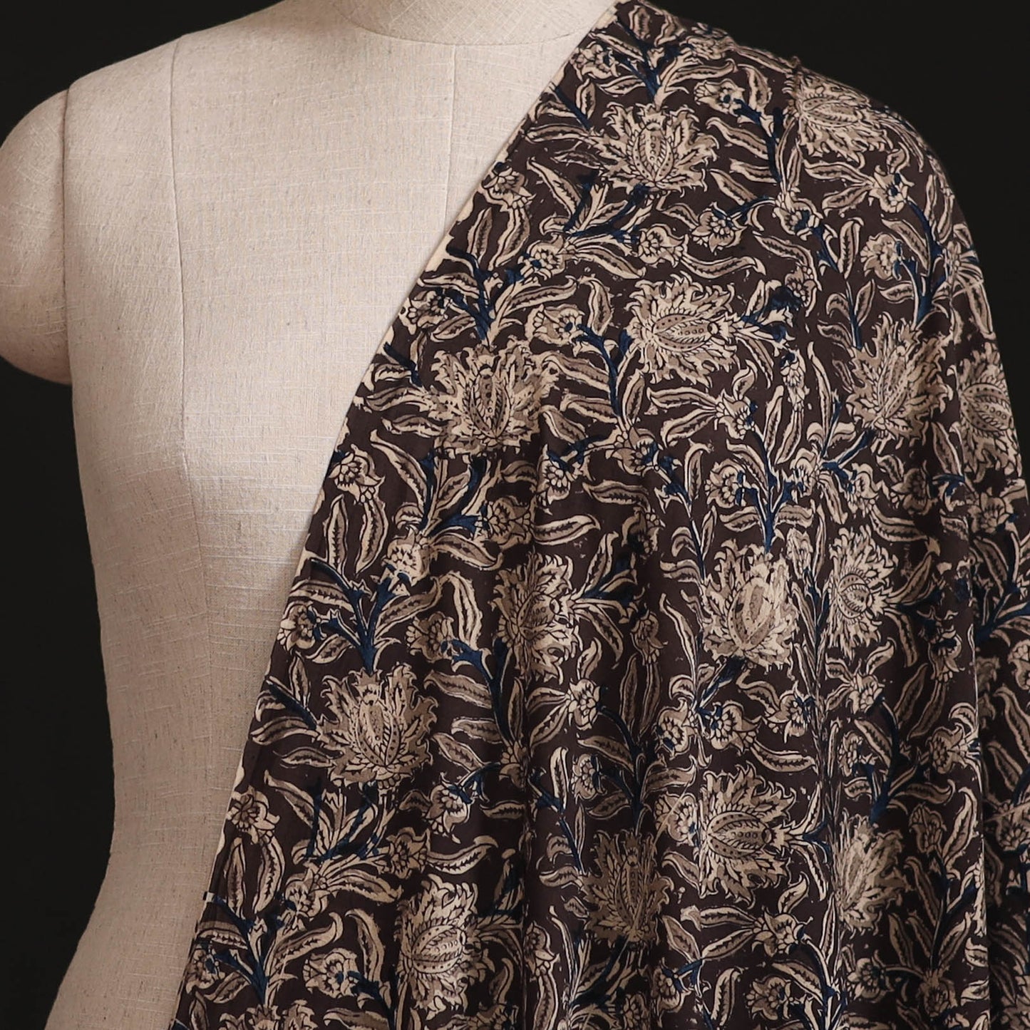Pedana Kalamkari Hand Block Print Natural Dyed Cotton Fabric 03
