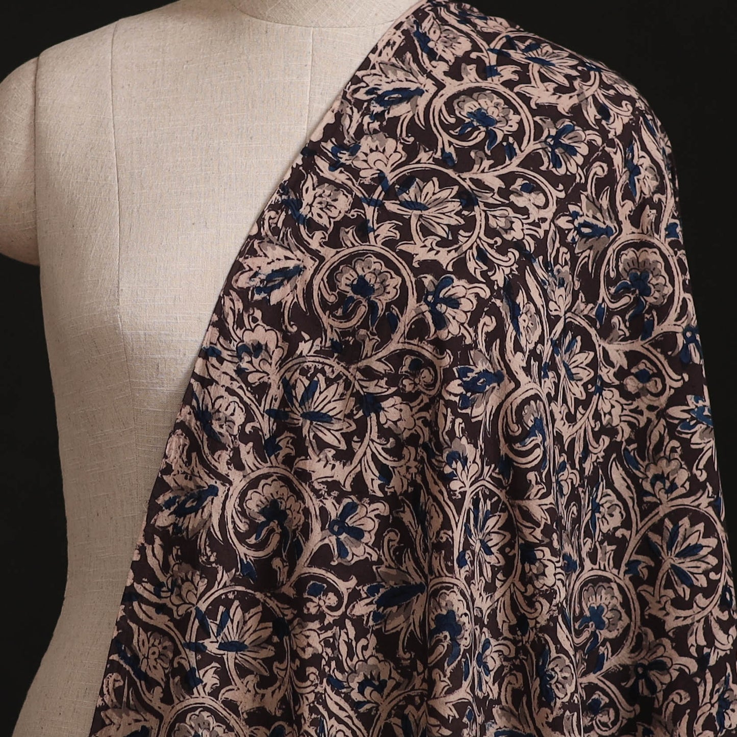 Pedana Kalamkari Hand Block Print Natural Dyed Cotton Fabric 05