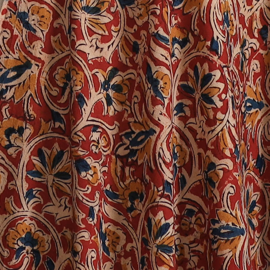 Pedana Kalamkari Hand Block Print Natural Dyed Cotton Fabric 06