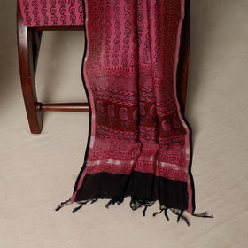 Bagh Hand Block Print Natural Dyed Chanderi Silk 3pc Unstitched Dress Material Suit Set 84
