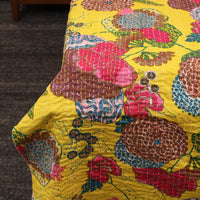 Yellow - Jaipur Print Single Tagai Kantha Bed Cover 75