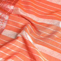 Orange - Mangalagiri Handloom Silk Cotton Saree with Zari Border