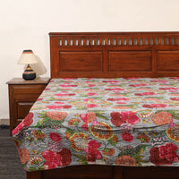 Grey - Jaipur Print Single Tagai Kantha Bed Cover 76