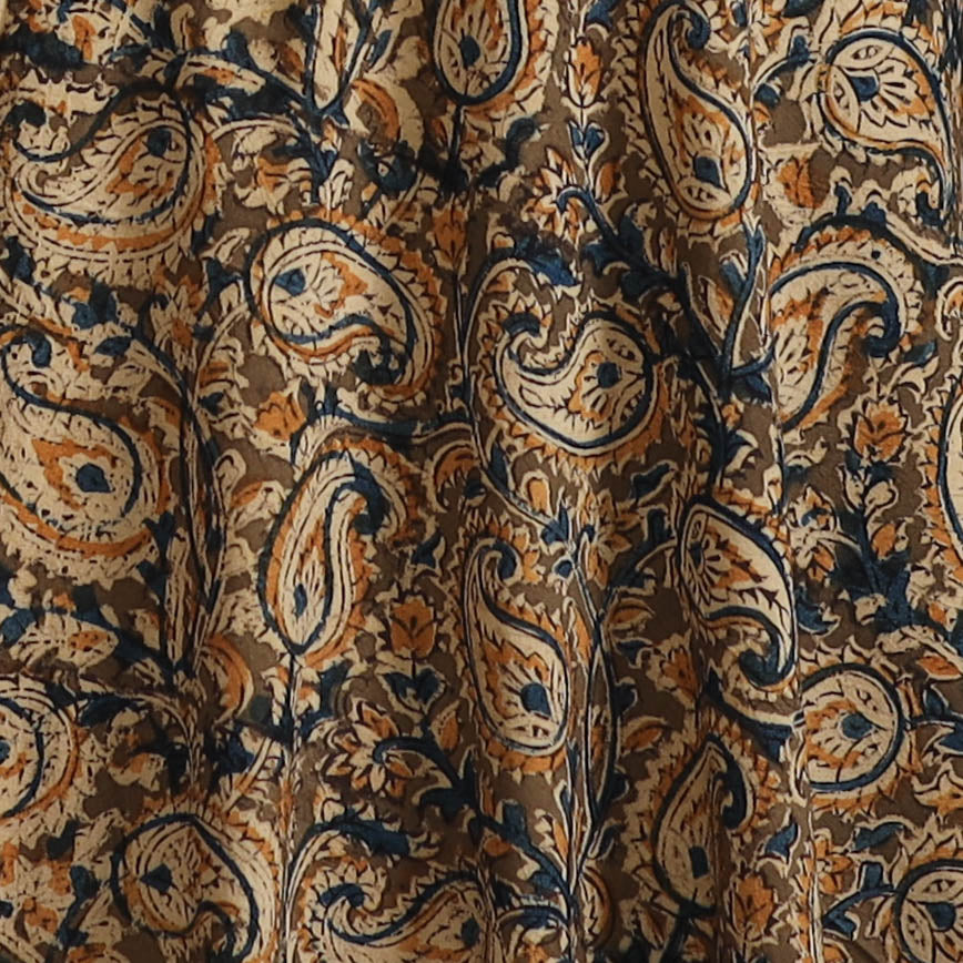 Pedana Kalamkari Hand Block Print Natural Dyed Cotton Fabric 09