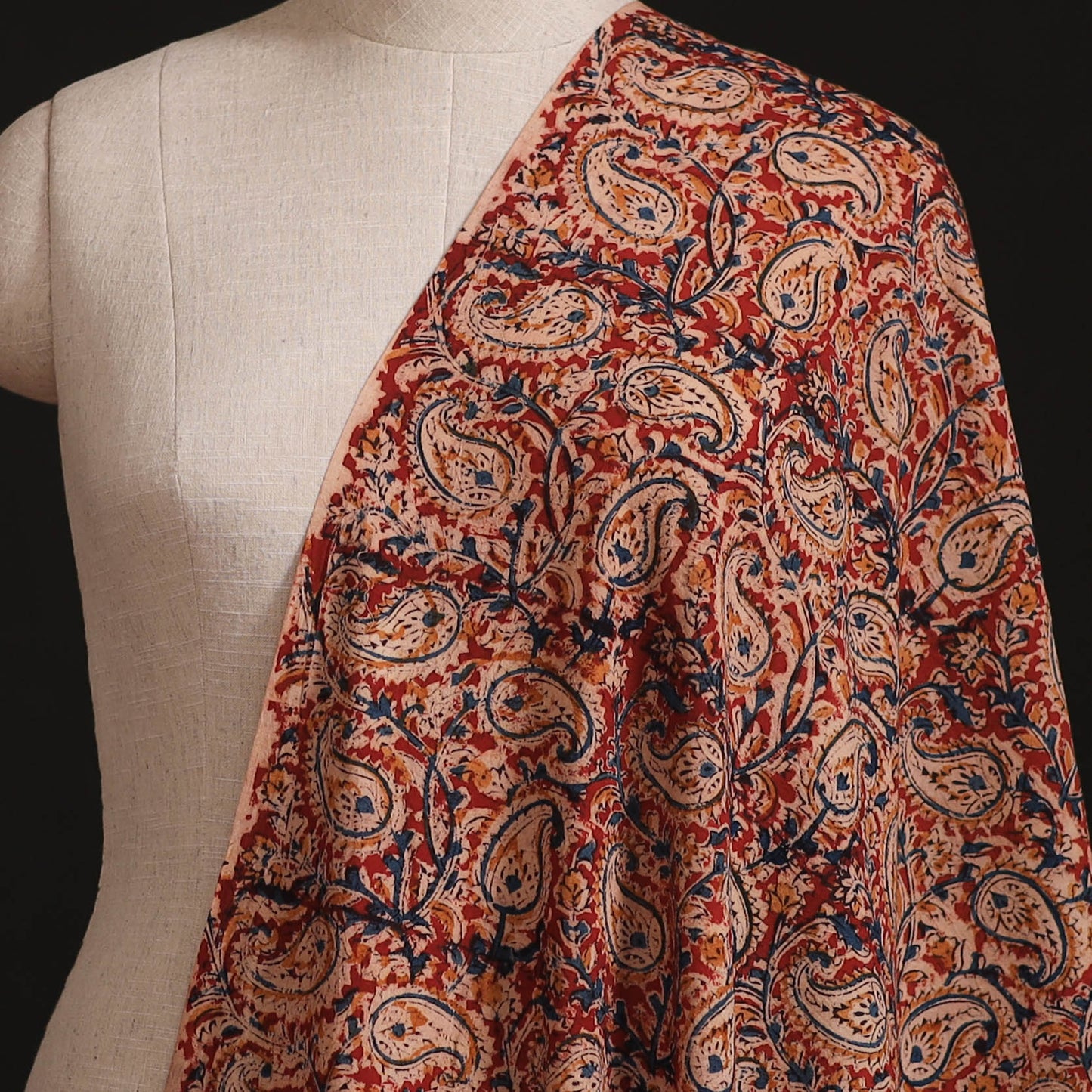 Pedana Kalamkari Hand Block Print Natural Dyed Cotton Fabric 10