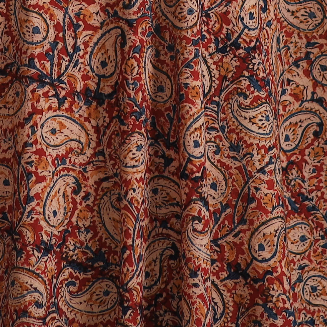 Pedana Kalamkari Hand Block Print Natural Dyed Cotton Fabric 10