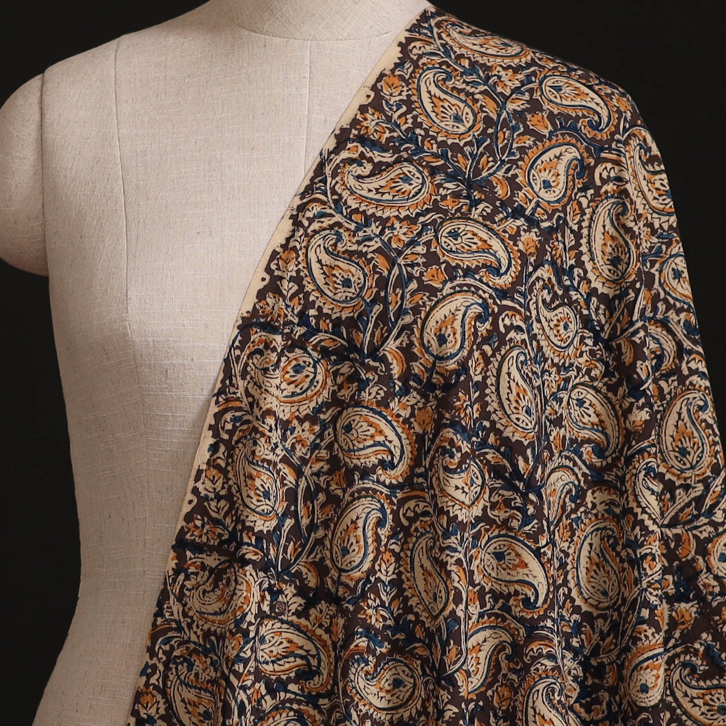 Pedana Kalamkari Hand Block Print Natural Dyed Cotton Fabric 11