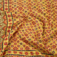 Yellow - Ajrakh Print Single Tagai Kantha Bed Cover 78