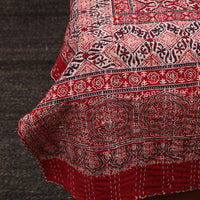 Red - Ajrakh Print Single Tagai Kantha Bed Cover 79