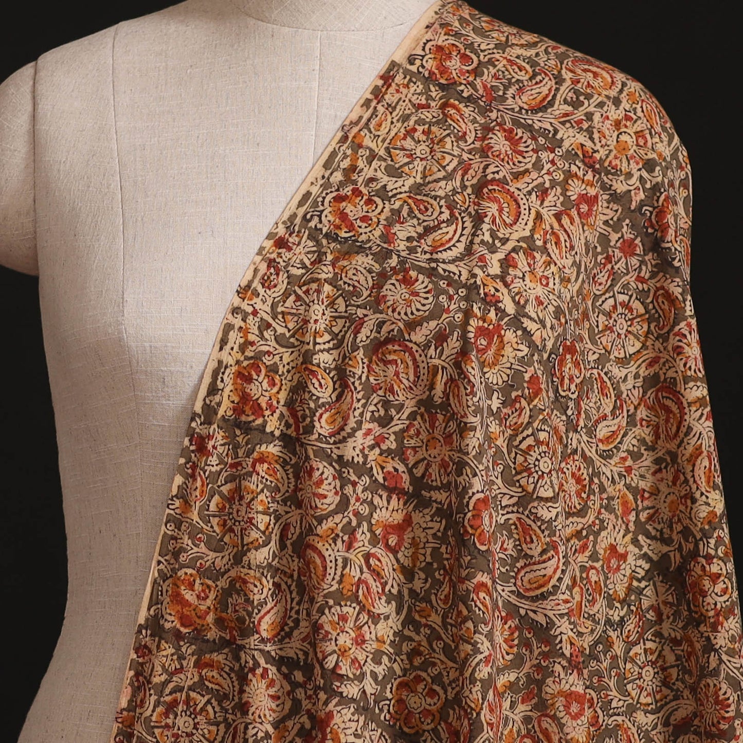 Pedana Kalamkari Hand Block Print Natural Dyed Cotton Fabric 15
