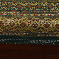 Green - Ajrakh Print Single Tagai Kantha Bed Cover 80