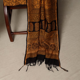 Bagh Hand Block Print Natural Dyed Chanderi Silk 3pc Unstitched Dress Material Suit Set 90
