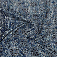 Blue - Ajrakh Print Single Tagai Kantha Bed Cover 81