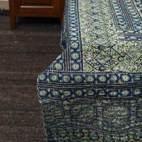 Blue - Ajrakh Print Single Tagai Kantha Bed Cover 82