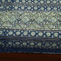 Blue - Ajrakh Print Single Tagai Kantha Bed Cover 82