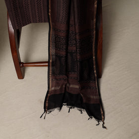 Bagh Hand Block Print Natural Dyed Chanderi Silk 3pc Unstitched Dress Material Suit Set 91