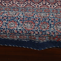 Blue - Ajrakh Print Single Tagai Kantha Bed Cover 83