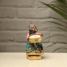  Rajasthani Puppet Couple Handmade Tealight Candle Holders (Set of 2) 