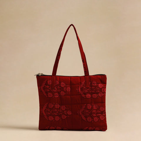 Handcrafted Quilted Cotton Hand Bag 16