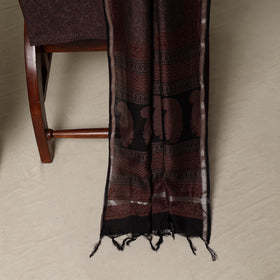 Bagh Hand Block Print Natural Dyed Chanderi Silk 3pc Unstitched Dress Material Suit Set 93