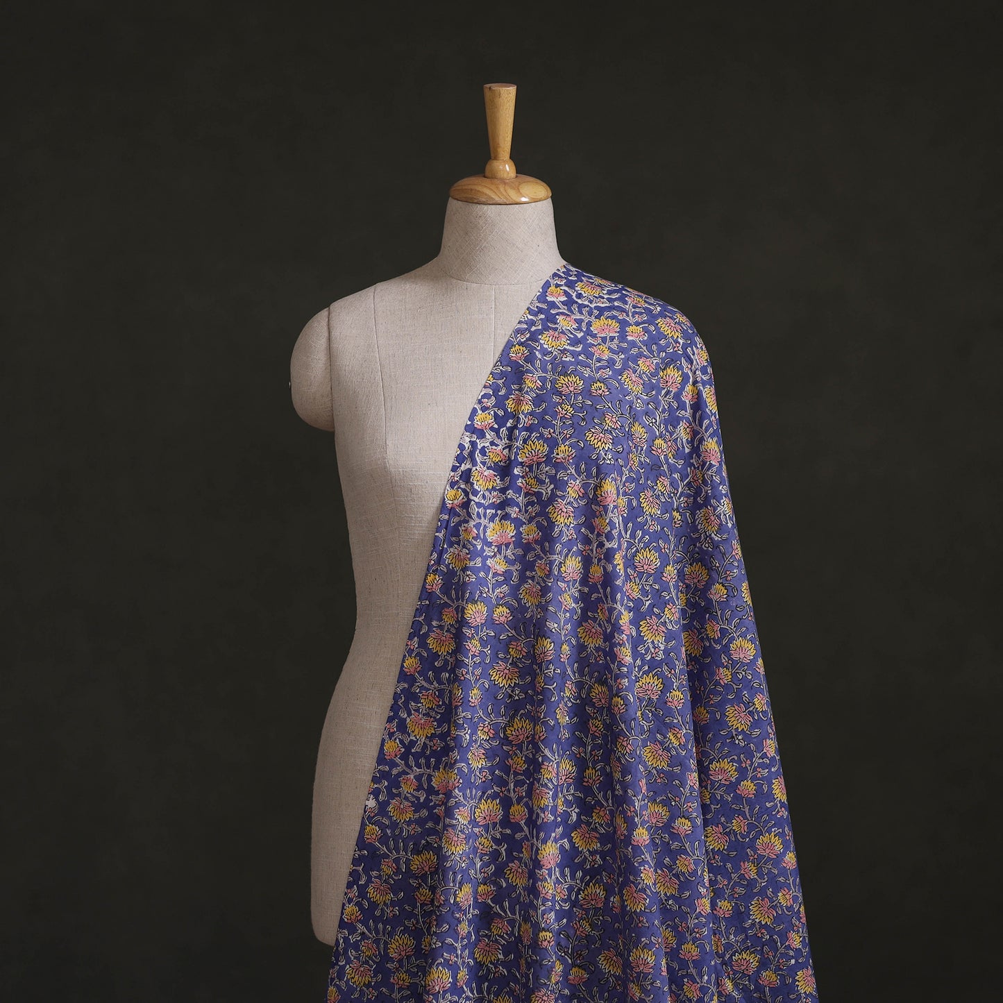 Purple - Sanganeri Hand Block Print Cotton Fabric 04