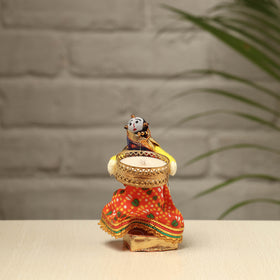  Rajasthani Puppet Couple Handmade Tealight Candle Holders (Set of 2) 