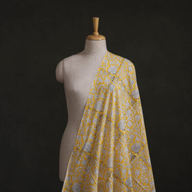 Yellow - Sanganeri Hand Block Print Cotton Fabric 05